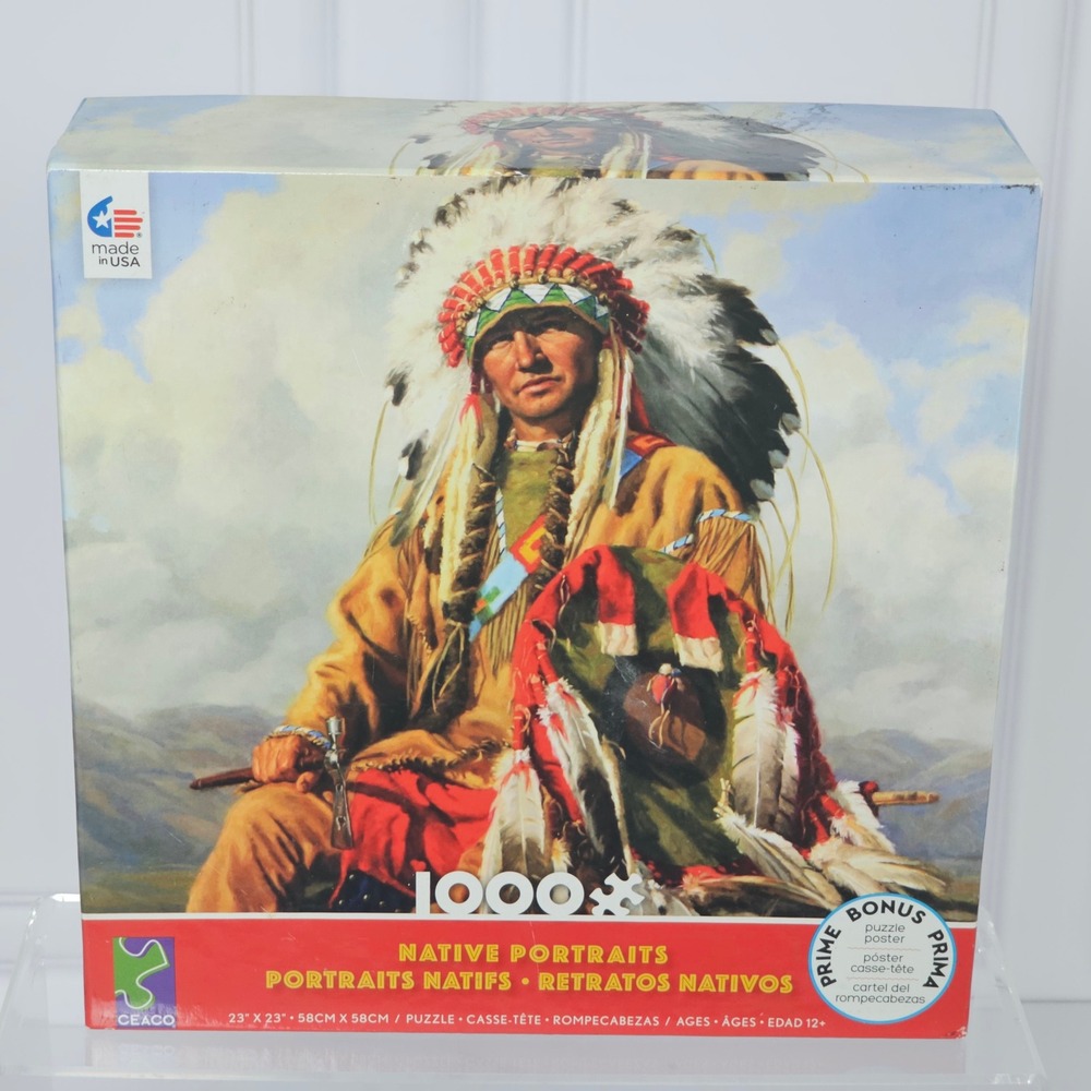 Ceaco Native Portraits 1000 Piece Jigsaw Puzzle 43360 Native American Sealed